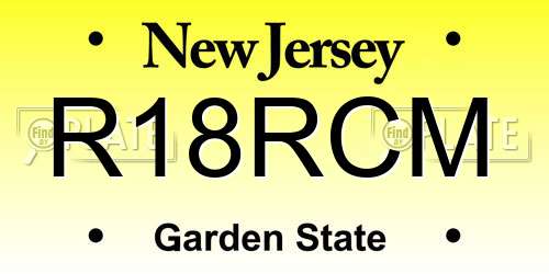 R18RCM New Jersey License Plate
