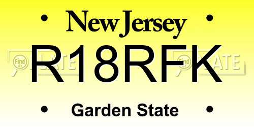 R18RFK New Jersey License Plate
