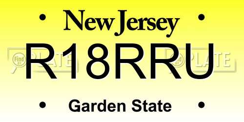 R18RRU New Jersey License Plate