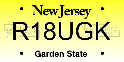 R18UGK New Jersey License Plate