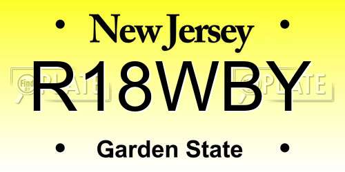 R18WBY New Jersey License Plate
