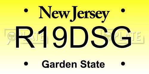 R19DSG New Jersey License Plate