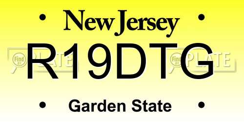 R19DTG New Jersey License Plate