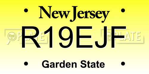 R19EJF New Jersey License Plate