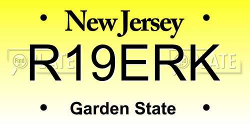 R19ERK New Jersey License Plate