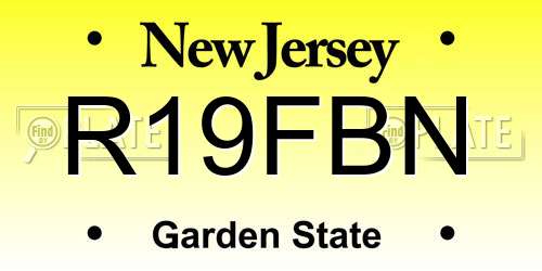 R19FBN New Jersey License Plate