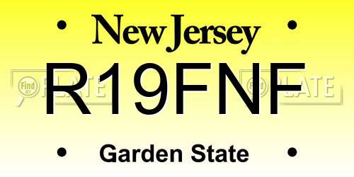 R19FNF New Jersey License Plate
