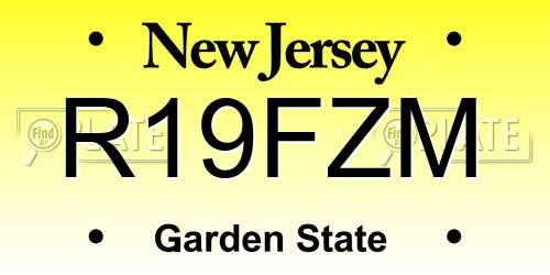 R19FZM New Jersey License Plate