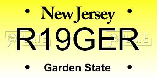 R19GER New Jersey License Plate