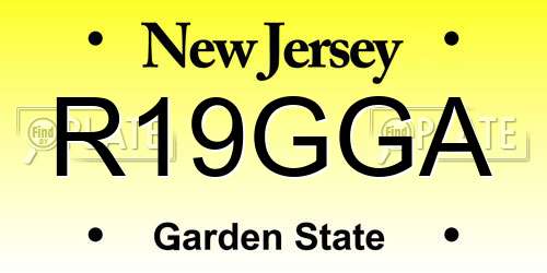 R19GGA New Jersey License Plate