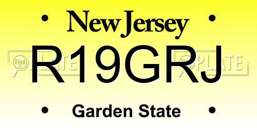 R19GRJ New Jersey License Plate