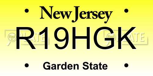 R19HGK New Jersey License Plate