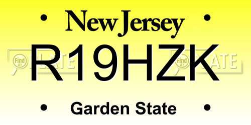 R19HZK New Jersey License Plate