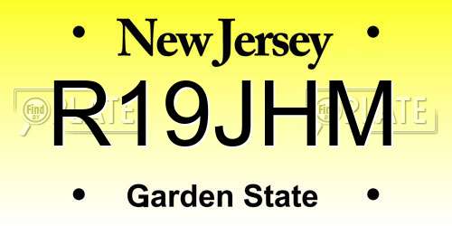 R19JHM New Jersey License Plate