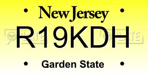 R19KDH New Jersey License Plate