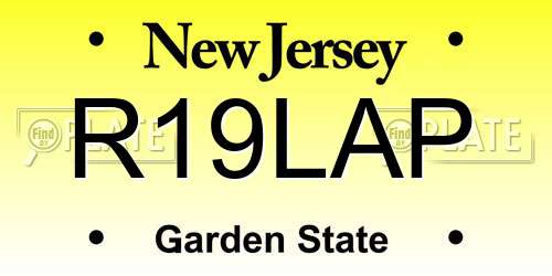 R19LAP New Jersey License Plate