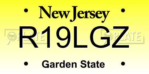 R19LGZ New Jersey License Plate