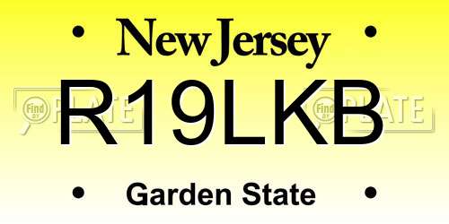 R19LKB New Jersey License Plate