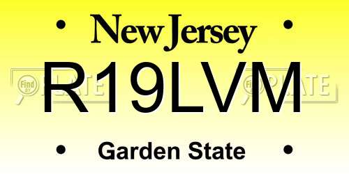R19LVM New Jersey License Plate