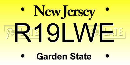 R19LWE New Jersey License Plate