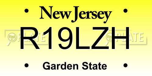 R19LZH New Jersey License Plate