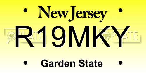 R19MKY New Jersey License Plate