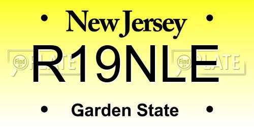 R19NLE New Jersey License Plate
