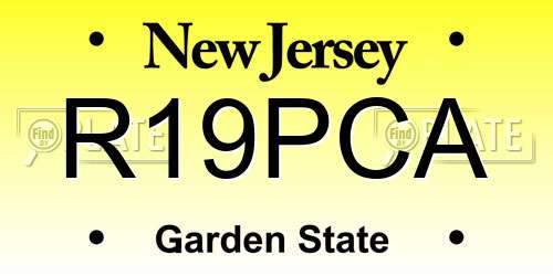 R19PCA New Jersey License Plate