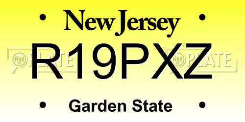 R19PXZ New Jersey License Plate