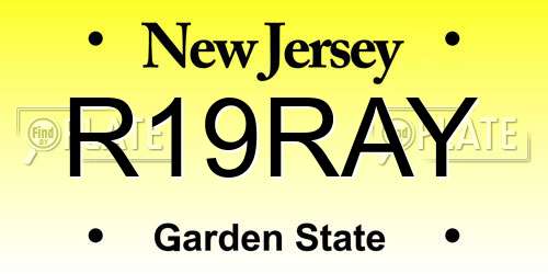 R19RAY New Jersey License Plate