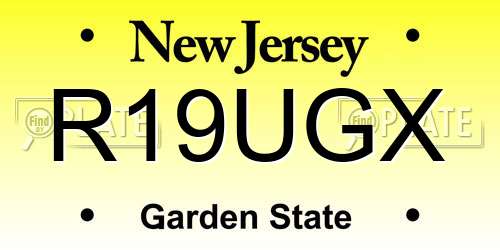 R19UGX New Jersey License Plate