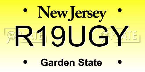 R19UGY New Jersey License Plate