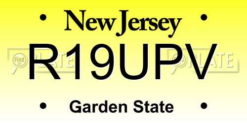 R19UPV New Jersey License Plate