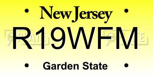 R19WFM New Jersey License Plate