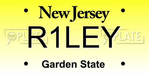 R1LEY New Jersey License Plate