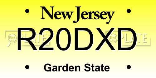 R20DXD New Jersey License Plate