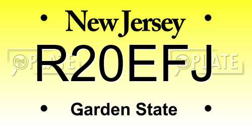 R20EFJ New Jersey License Plate