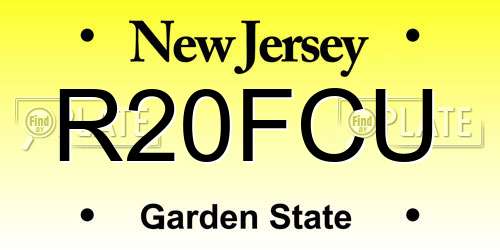 R20FCU New Jersey License Plate
