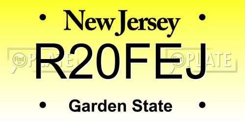 R20FEJ New Jersey License Plate