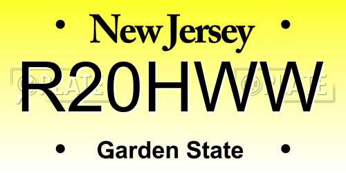 R20HWW New Jersey License Plate