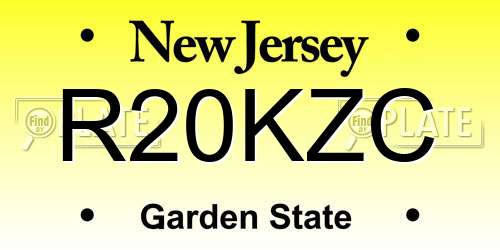R20KZC New Jersey License Plate