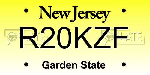 R20KZF New Jersey License Plate