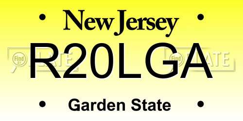 R20LGA New Jersey License Plate