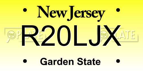 R20LJX New Jersey License Plate