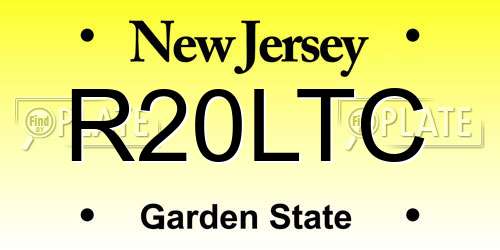 R20LTC New Jersey License Plate