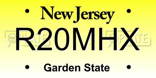 R20MHX New Jersey License Plate