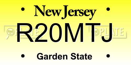 R20MTJ New Jersey License Plate