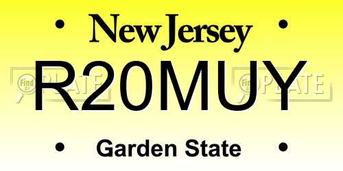 R20MUY New Jersey License Plate
