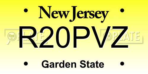 R20PVZ New Jersey License Plate