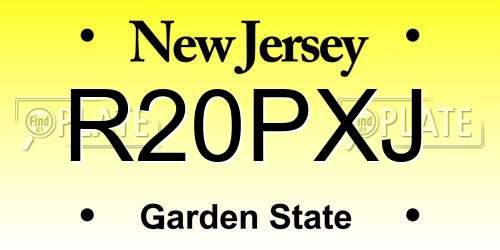 R20PXJ New Jersey License Plate